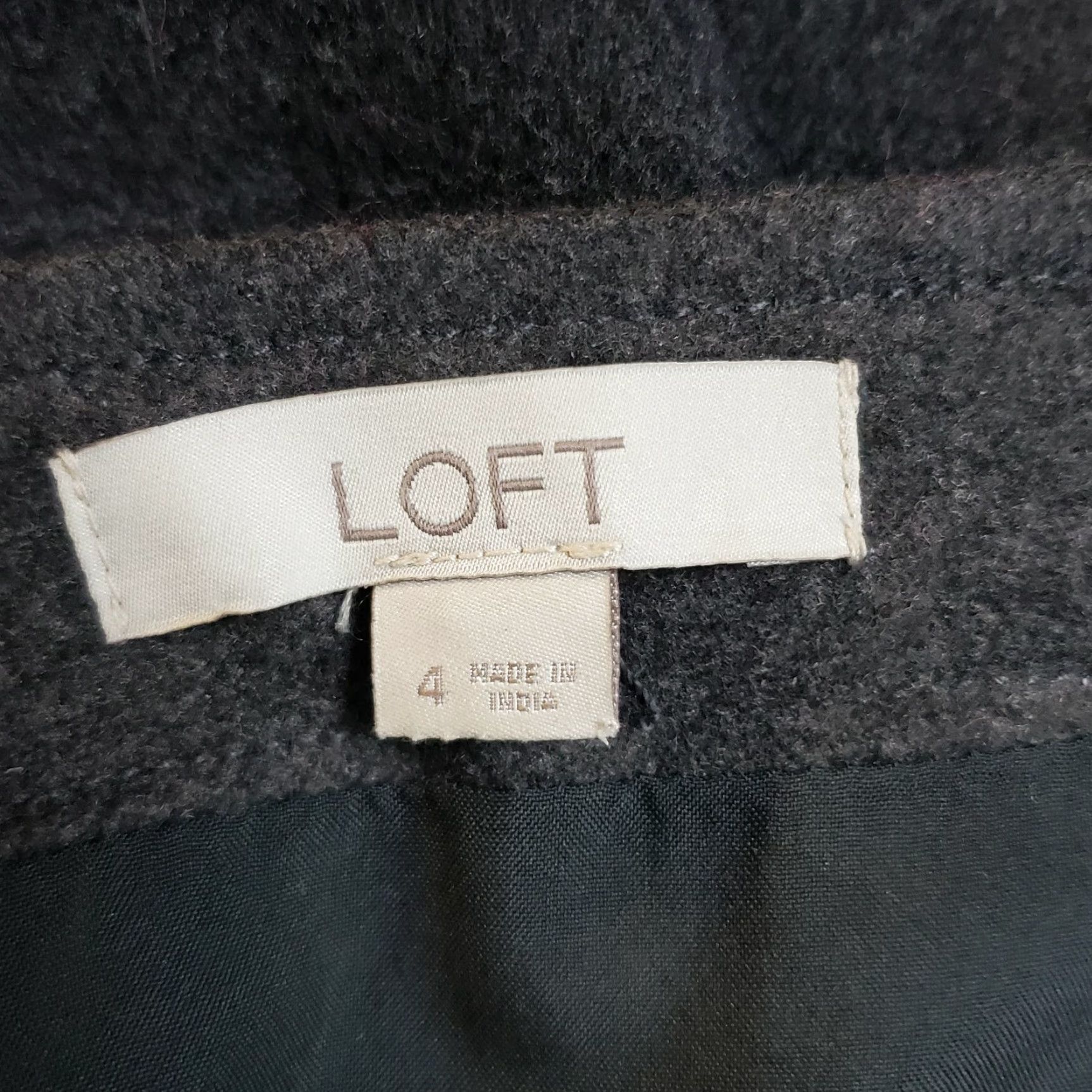 Loft LOFT Ann Taylor Womens Skirt Sz 4 Gray Pink Floral Embroidered Zip Front Short Pencil 4 Womens Size 27" / US 4 / IT 40 - 4 Thumbnail