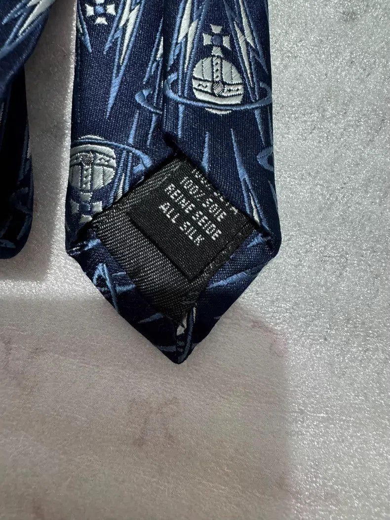 Other Vivienne Westwood Rare Blue Lightning and Saturn Logo Tie Size ONE SIZE - 8 Thumbnail