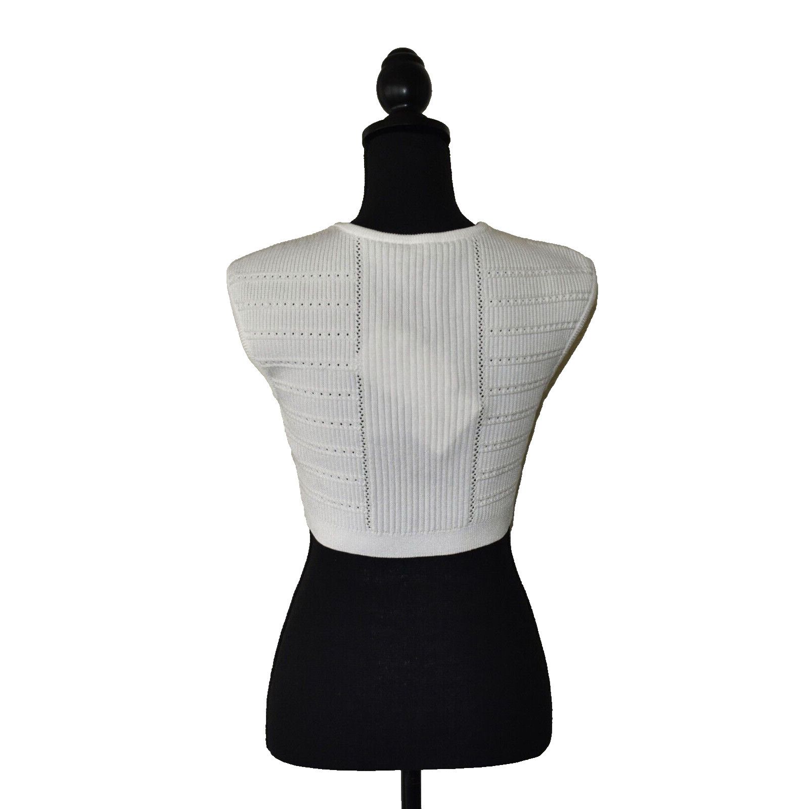 Balmain NWT BALMAIN Ribbed Knit Six Embellished Buttons Top 38 $1195 Size XS / US 0-2 / IT 36-38 - 3 Thumbnail