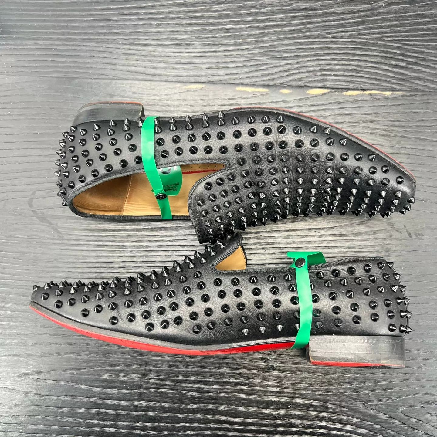 Christian Louboutin cl studded black leather 45.5 Size US 12.5 / EU 45-46 - 3 Thumbnail