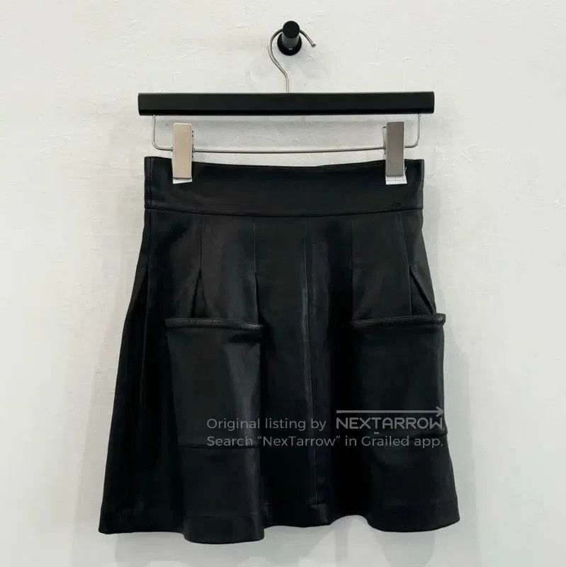 Chanel Chanel Black Lambskin Mini Skirt . Size 22" - 1 Thumbnail