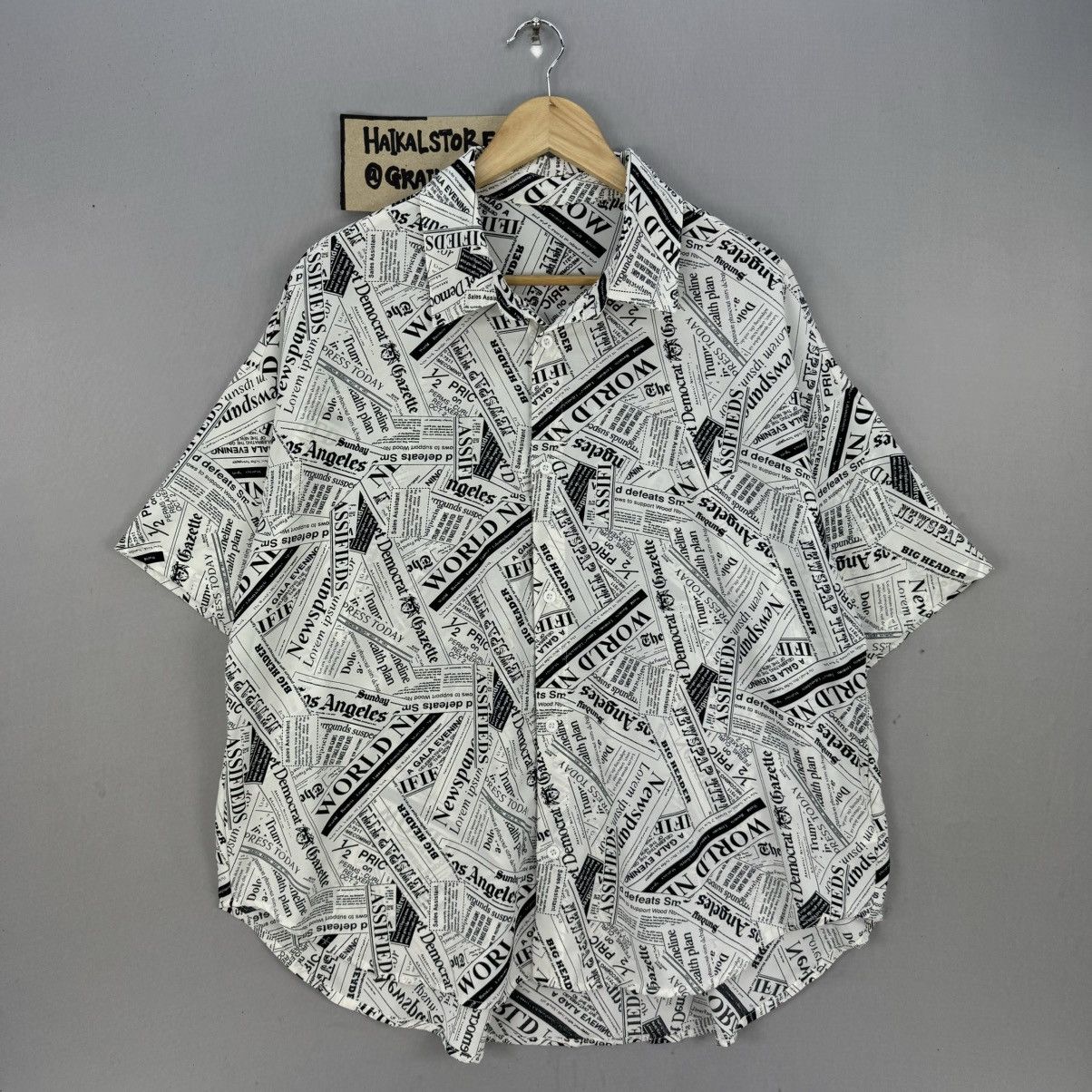 Japanese Brand Spinns All Over Newspaper Print Shirt Size US M / EU 48-50 / 2 - 1 Thumbnail