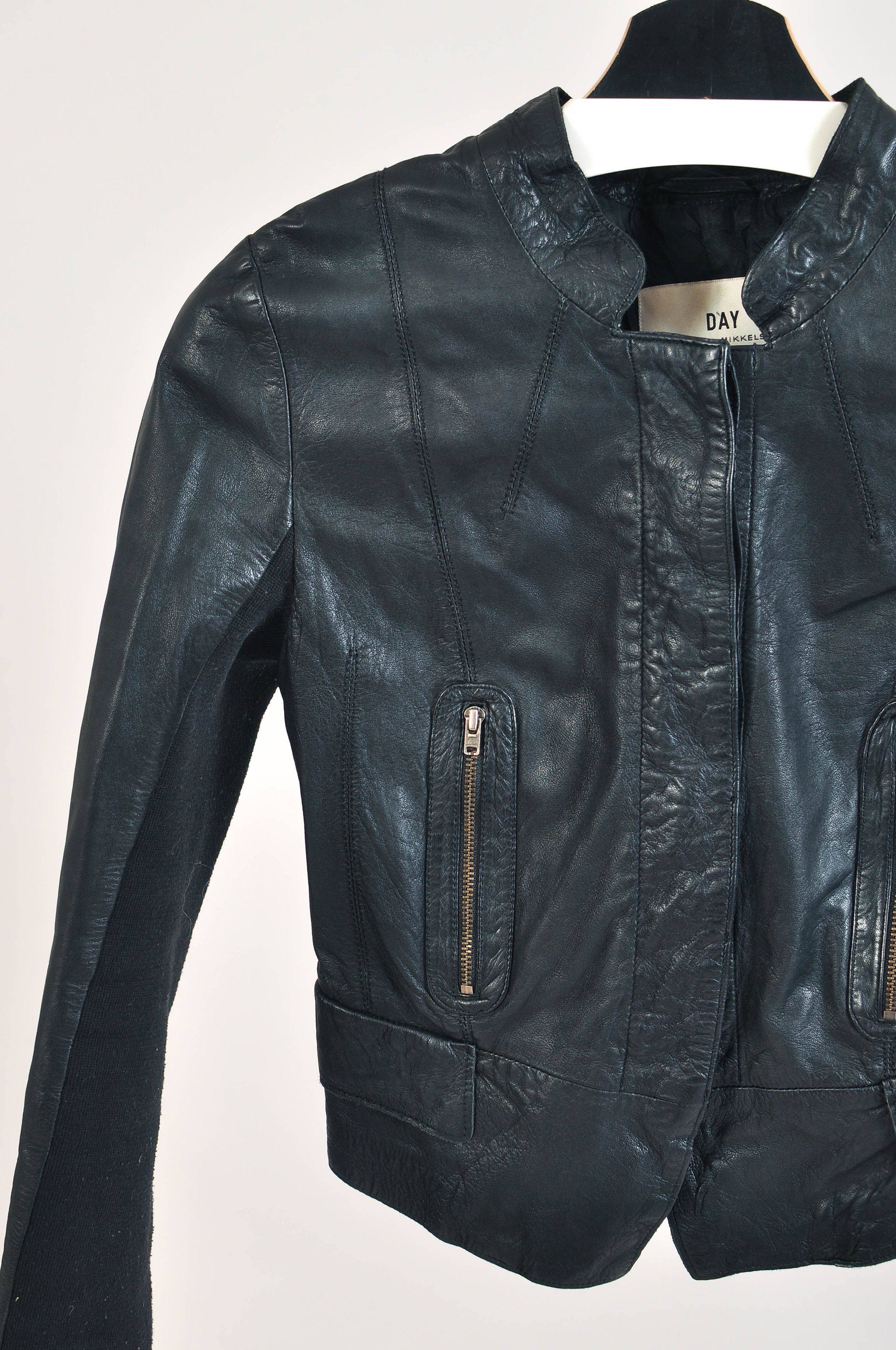 Other Vintage 00s DAY Birger et Mikkelsen Real Leather Jacket Size XXS / US 00 / IT 34 - 2 Thumbnail