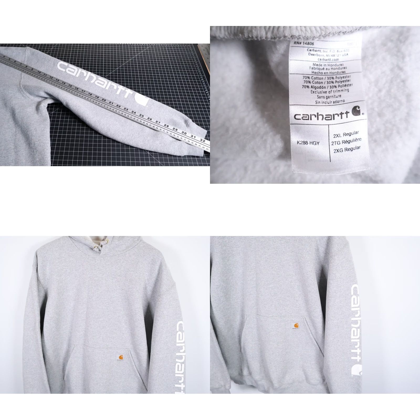 Carhartt Carhartt Hoodie Men's 2XL Heather Gray Pullover Sweatshirt K288 HGY Original Fit Size US XXL / EU 58 / 5 - 8 Thumbnail