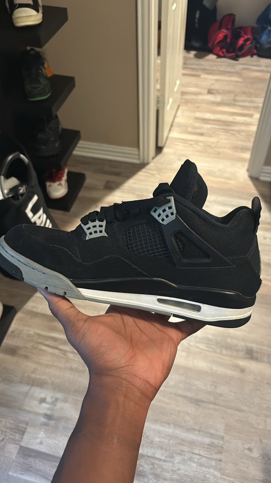 Jordan Brand Jordan 4 Black Canvas Size US 11.5 / EU 44-45 - 8 Thumbnail