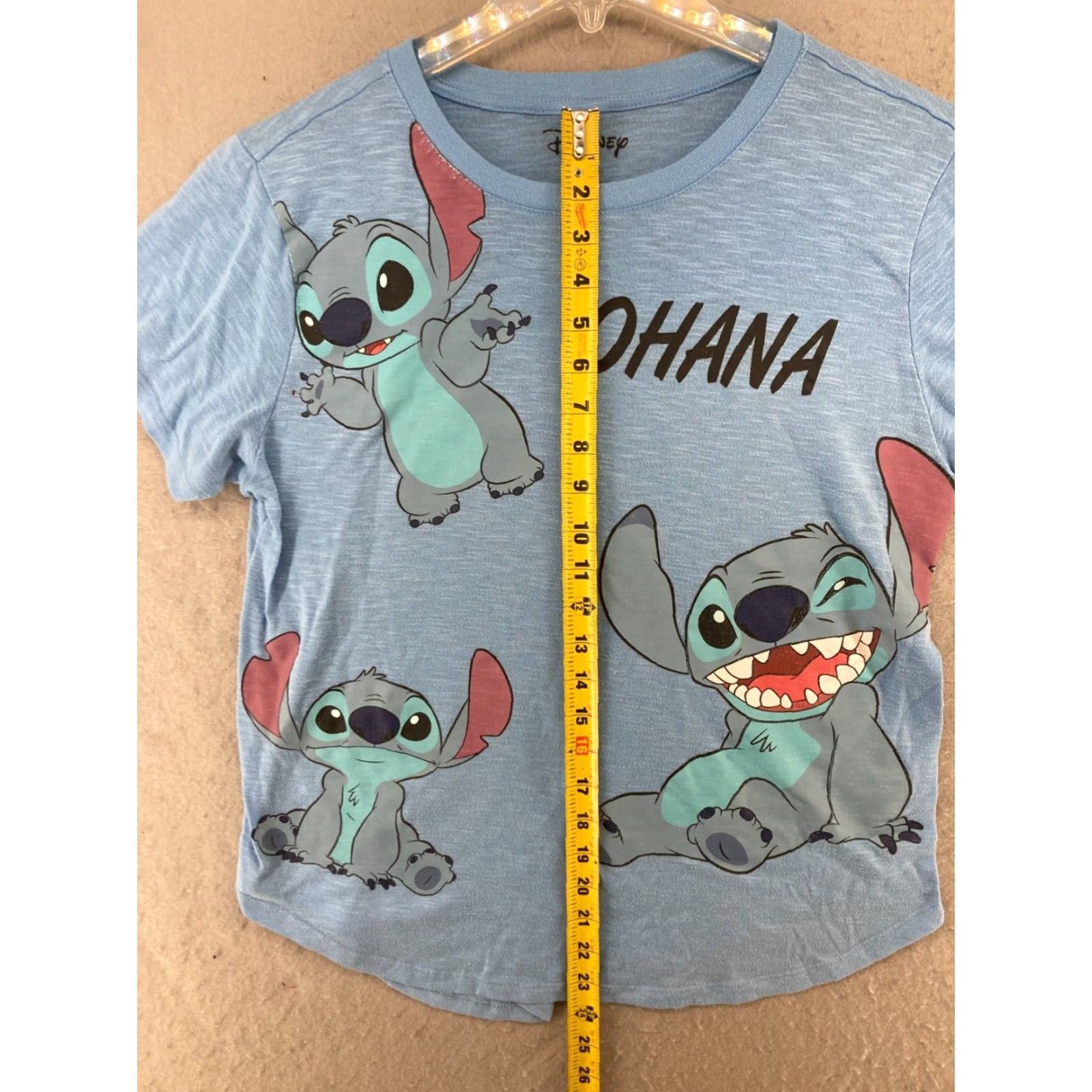 Disney Disney TShirt Womens XL Blue Ohana Stitch Cartoon Hawaiian Graphic Print Short Sleeve Regular Fit Adult Size XL / US 12-14 / IT 48-50 - 3 Thumbnail