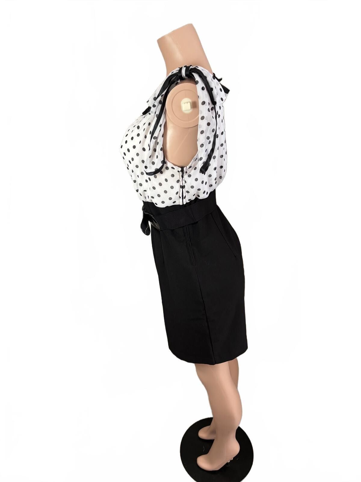 Other Y2K Polka Dot Belted Mini Dress Coquette Office Siren. 13 Size ONE SIZE - 4 Thumbnail