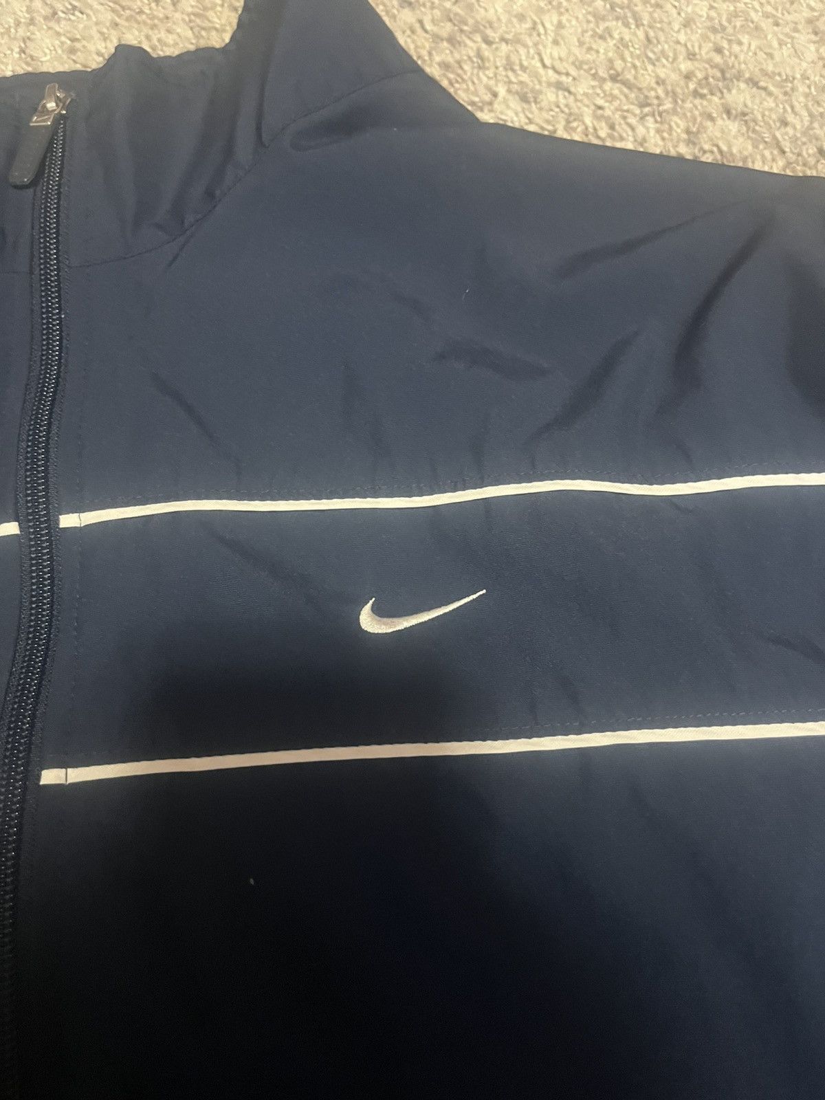 Nike × Vintage navy and white vintage grey tag nike jacket Size US XXL / EU 58 / 5 - 2 Thumbnail