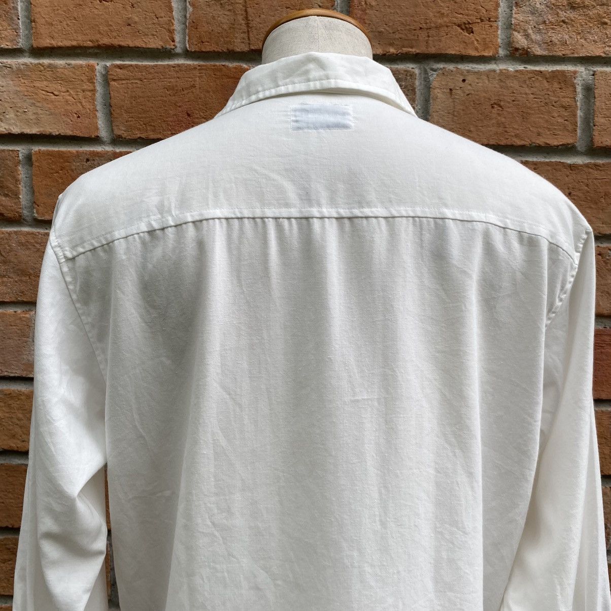 Vintage Vintage White Lace-Up Collar Long Sleeve Shirt Size US L / EU 52-54 / 3 - 14 Thumbnail