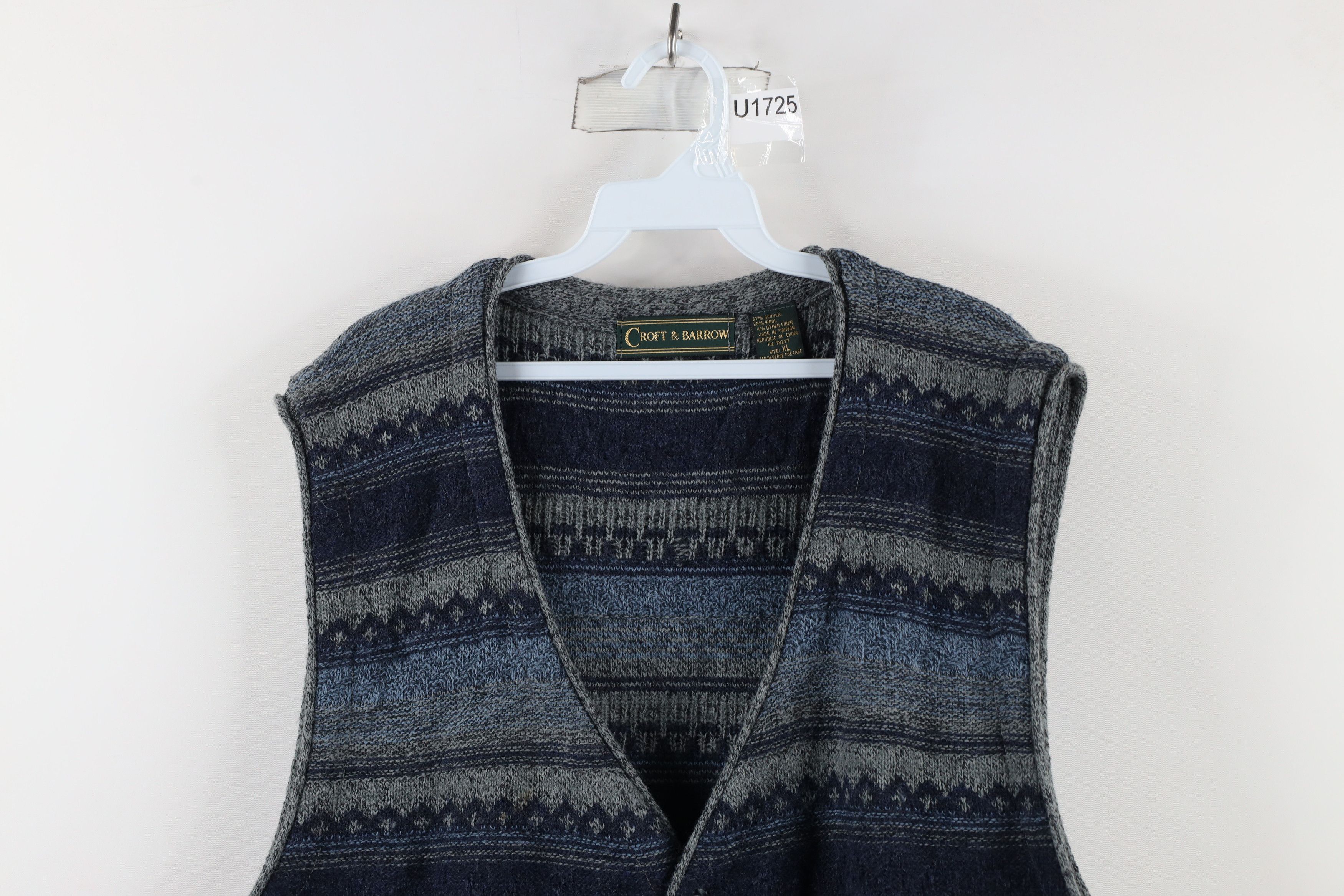 Vintage Vintage 90s Streetwear Wool Blend Knit Cardigan Sweater Vest Size US XL / EU 56 / 4 - 2 Thumbnail