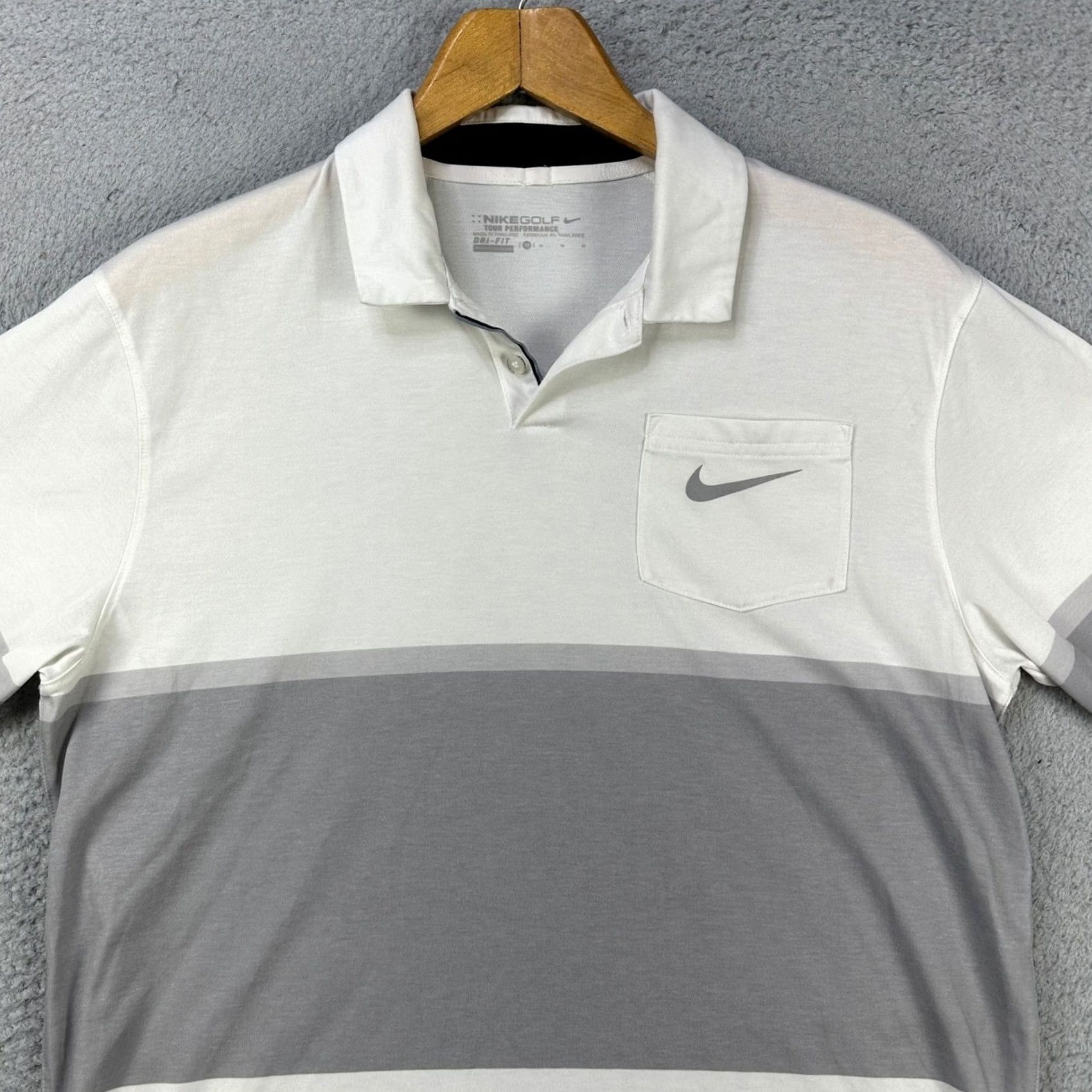Nike Nike Golf Mens Polo Shirt Medium Gray Colorblock Short Sleeve Rugby Performance Adult Size US M / EU 48-50 / 2 - 2 Thumbnail