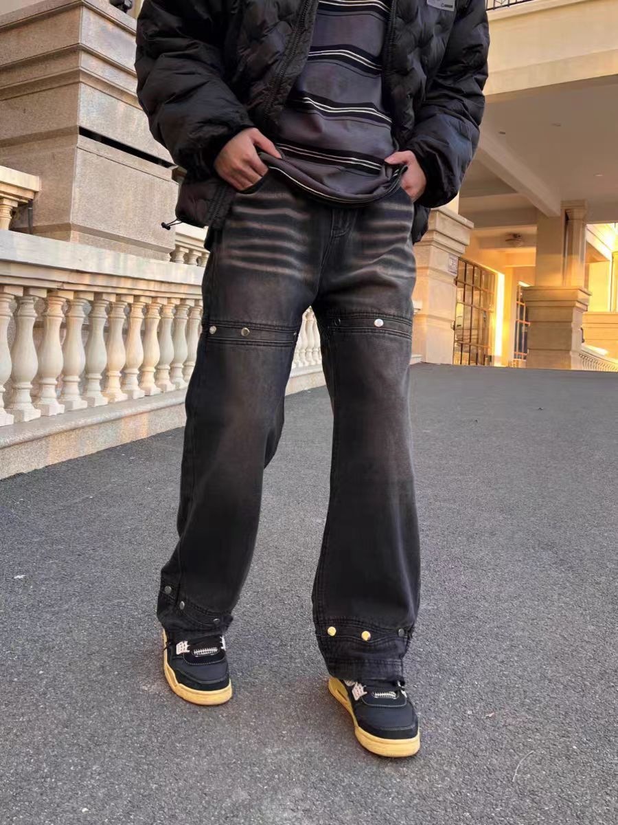 Japanese Brand × Vintage Street punk washed and distressed baggy jeans size 32 Size US 32 / EU 48 - 1 Thumbnail