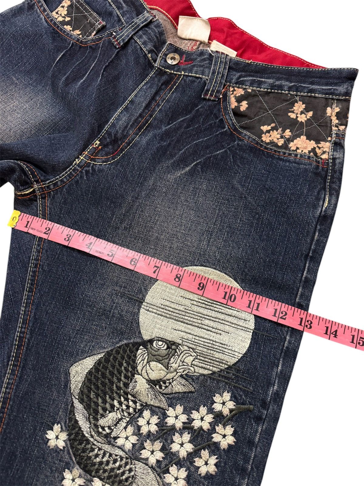Japanese Brand INFINITY MULTIPOCKET KOI KARAKURI TAMASHII DESIGN DENIM Size US 33 - 21 Thumbnail