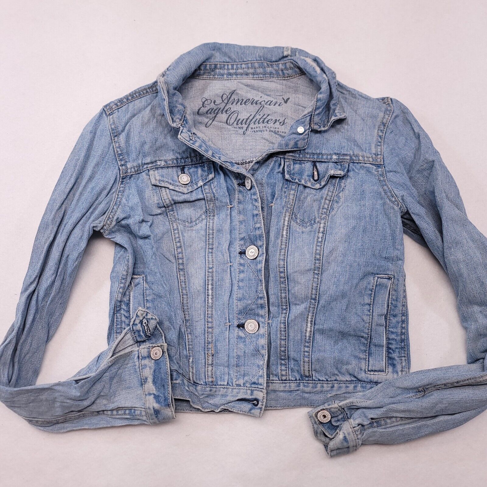 American Eagle Outfitters American Eagle Button Up Denim Jacket Womens Size M Blue Size M / US 6-8 / IT 42-44 - 2 Thumbnail