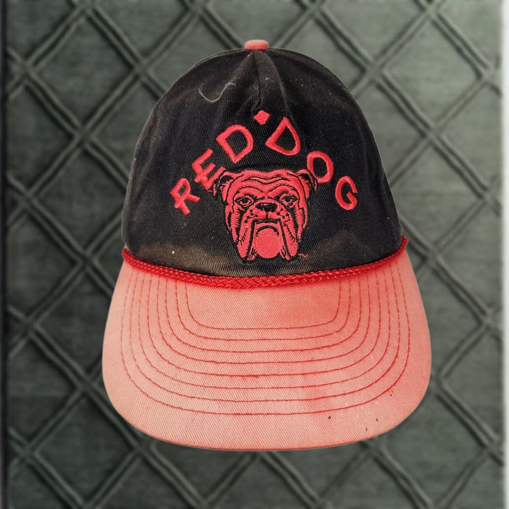 Roper VINTAGE Red Dog Hat Cap Baseball Snap Back One Size Black Mens Rope Beer 90s Size ONE SIZE - 1 Thumbnail