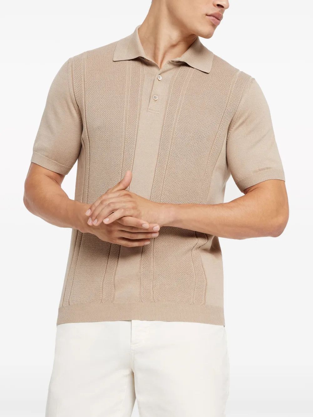 Brunello Cucinelli Polo Sweater in Light Brown Size US XL / EU 56 / 4 - 2 Thumbnail