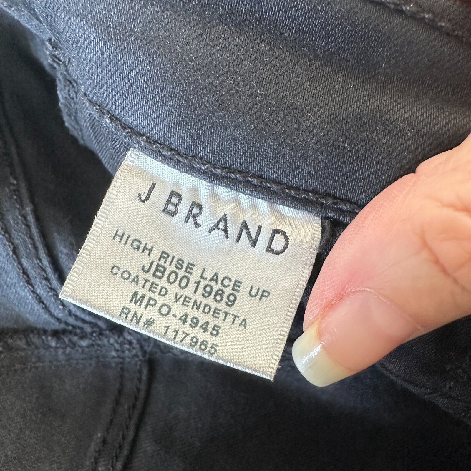 J Brand J Brand Steph Shep Black High-Rise Lace Up jean Vendetta 25 Size 25" / US 0 / IT 36 - 9 Thumbnail