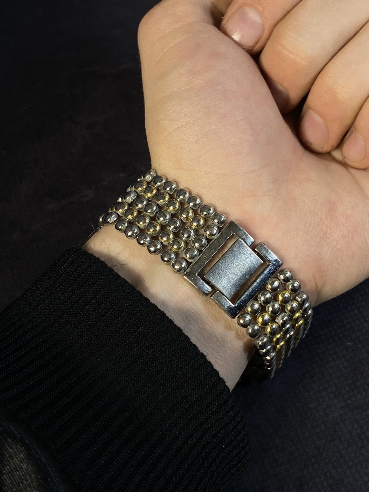 Japanese Brand Omax Rectangular Dial Beaded Bracelet Watch Japanese Brand Size ONE SIZE - 3 Thumbnail