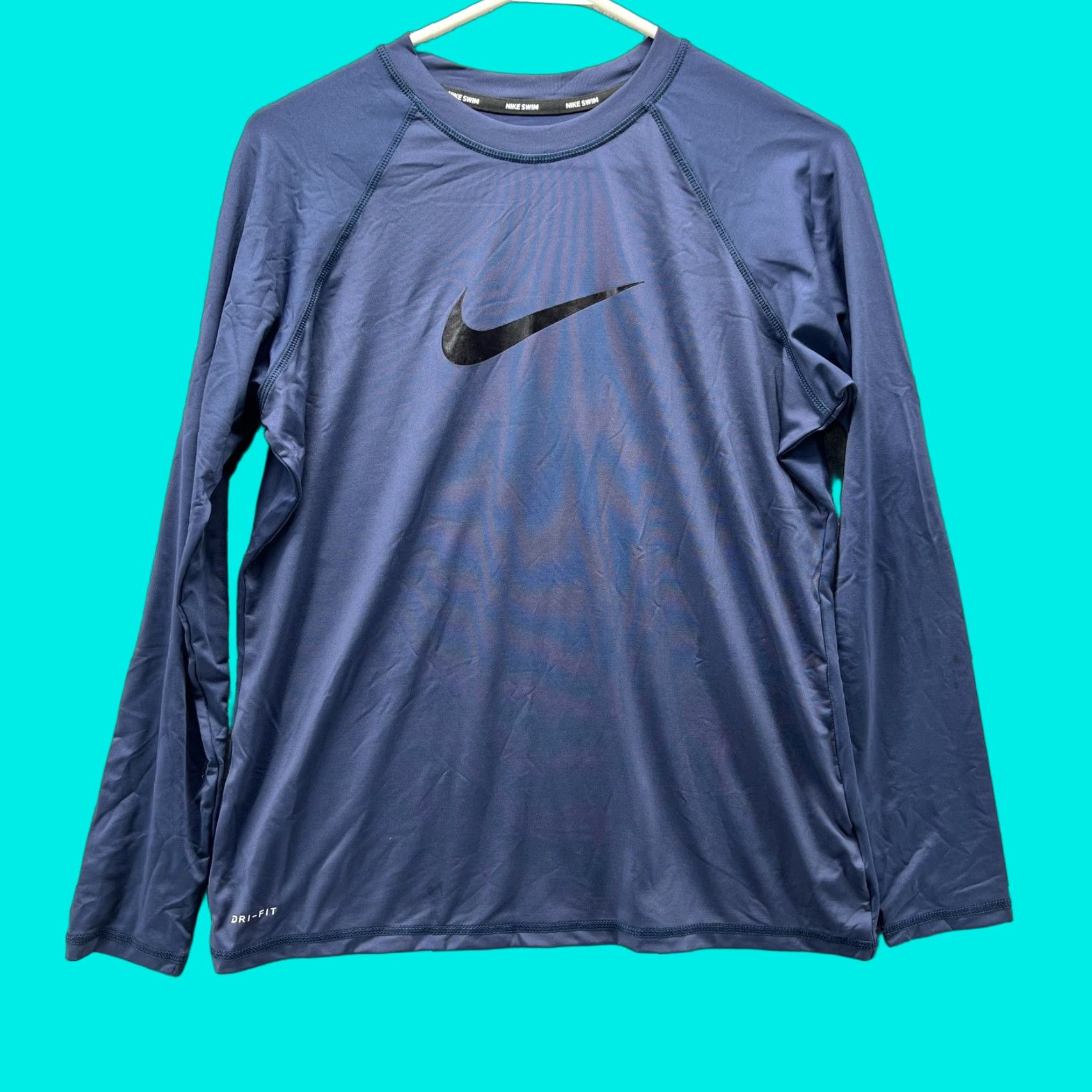 Nike Nike Swim Shirt Mens M Blue Dri-FIT Long Sleeve Rash Guard Size US M / EU 48-50 / 2 - 1 Thumbnail