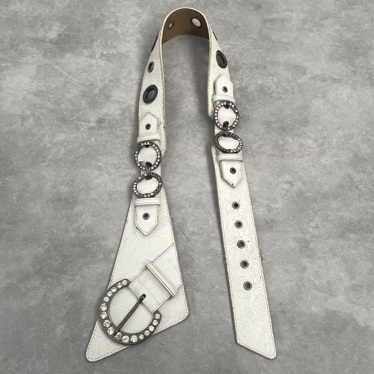 Pre-owned If Six Was Nine X Kmrii White Unique Avant Garde Y2k Belt