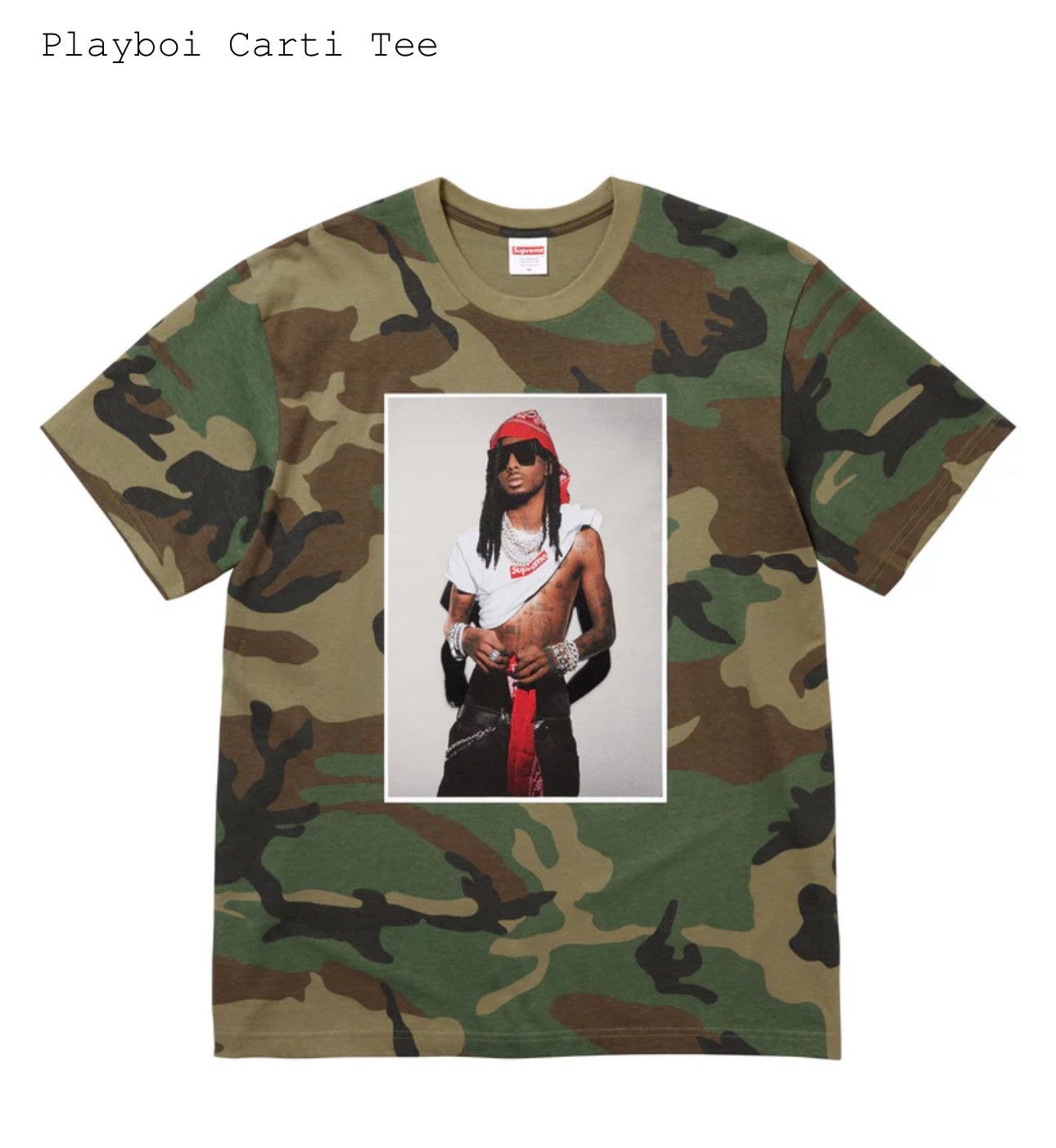 Supreme Supreme Playboi Carti Tee Woodland Camo Size Large Size US L / EU 52-54 / 3 - 8 Thumbnail