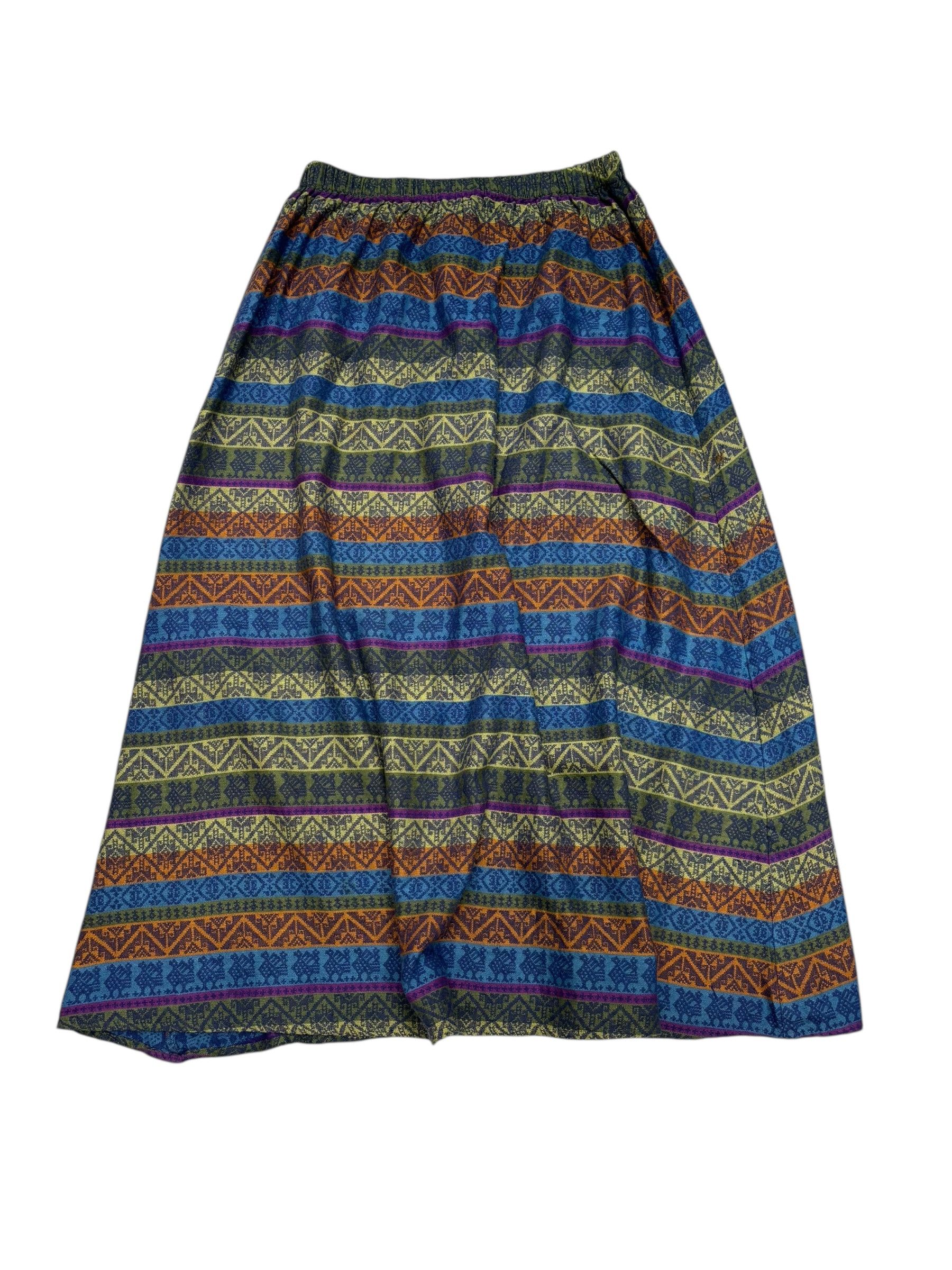 Kapital 🔥BOHO TRIBAL HIPPIE MIDI SKIRT ELASTIC WAIST Size 26" / US 2 / IT 38 - 1 Thumbnail