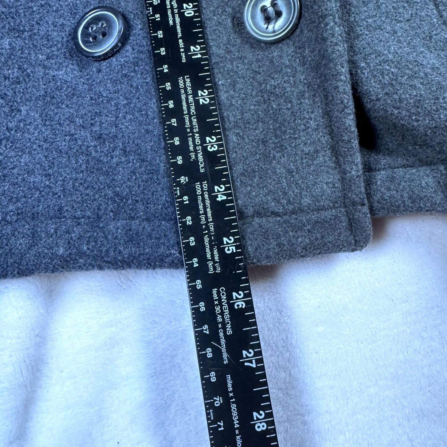 Aeropostale Aéropostale Teas Pea Coat Teens L Gray Wool Blend Short Jacket Size 36" / US 14 / IT 50 - 5 Thumbnail