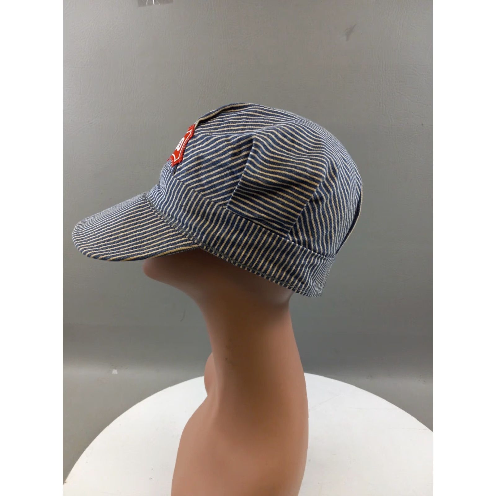 VINTAGE Frisco Engineer Cap Striped Trucker Hat Adjustable 