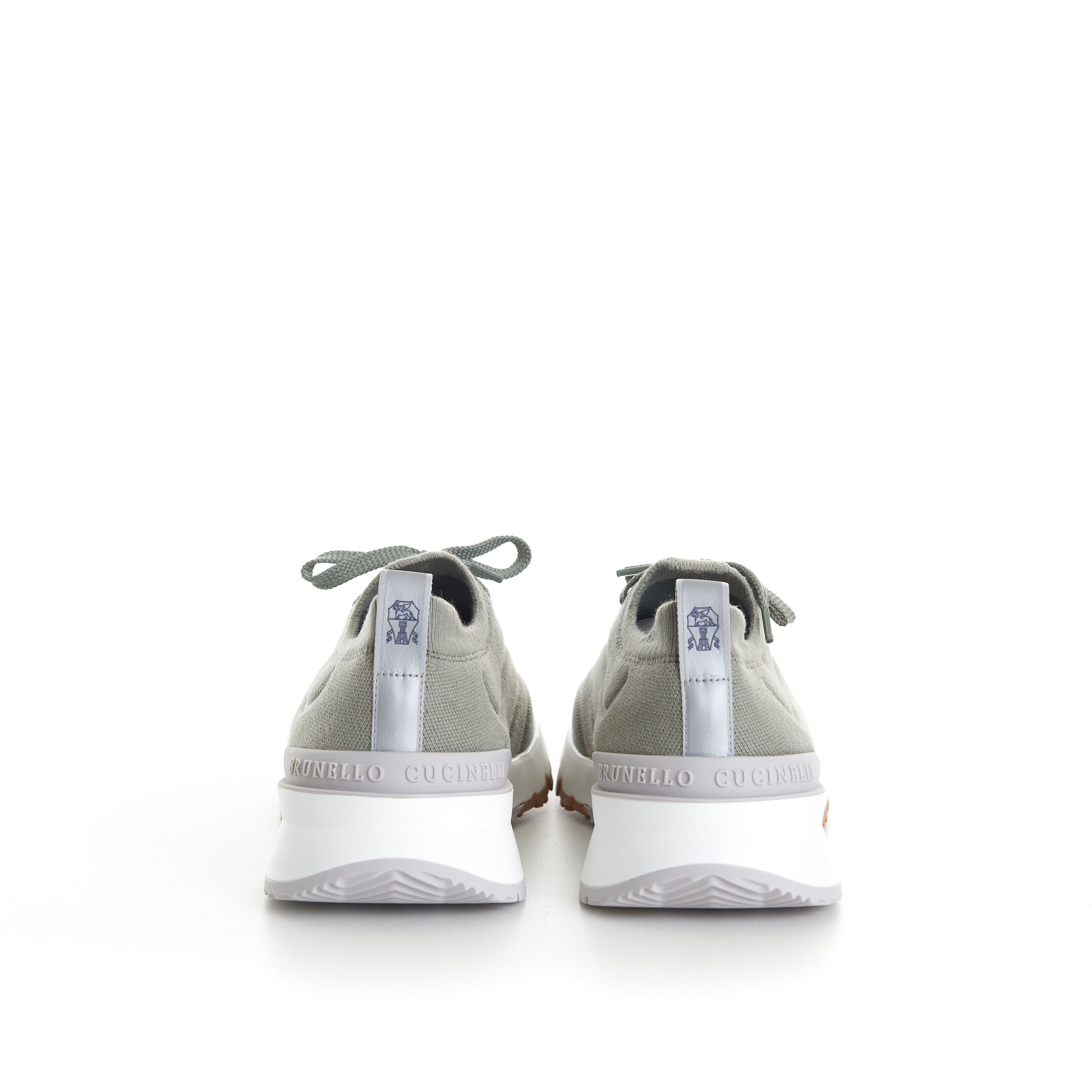 Brunello Cucinelli Techno Cotton Knit Runners With Heat-Bonded Details Size US 6 / EU 39 - 6 Thumbnail