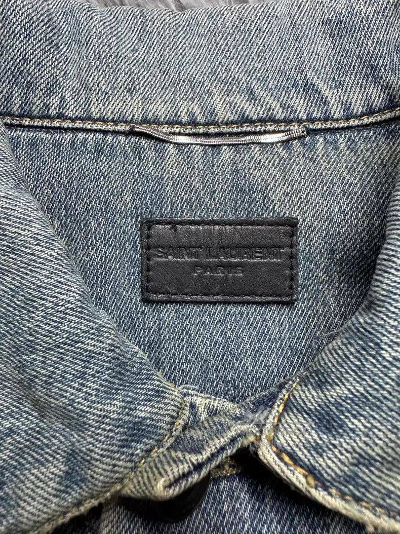 Saint Laurent Paris Saint Laurent Paris Leather Sleeve Denim Jacket i Size US S / EU 44-46 / 1 - 3 Thumbnail
