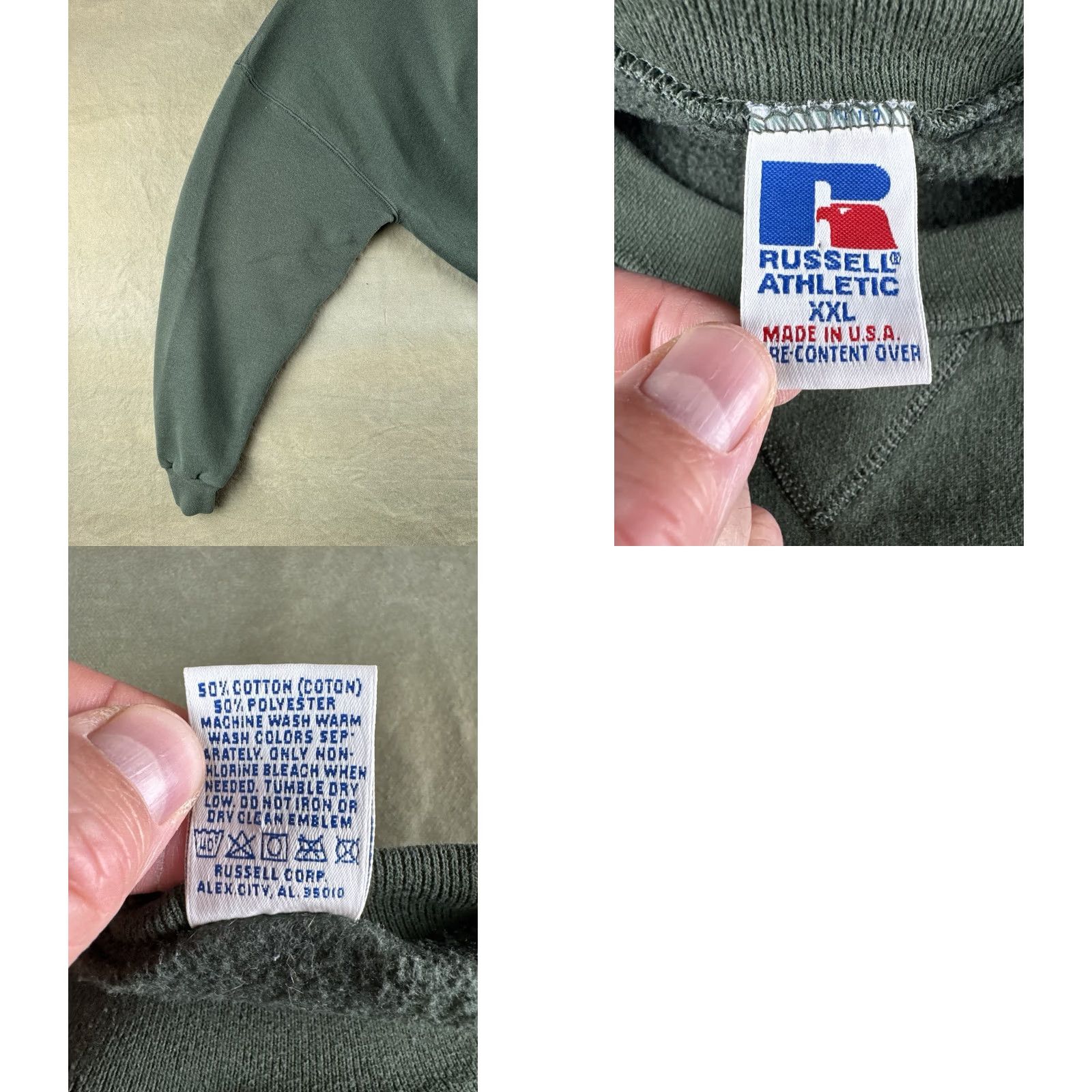 Russell Athletic VINTAGE Russell Athletic Sweatshirt Adult XXL USA Made 90s Forest Green Crewneck Pullover Mens Size US XXL / EU 58 / 5 - 8 Thumbnail