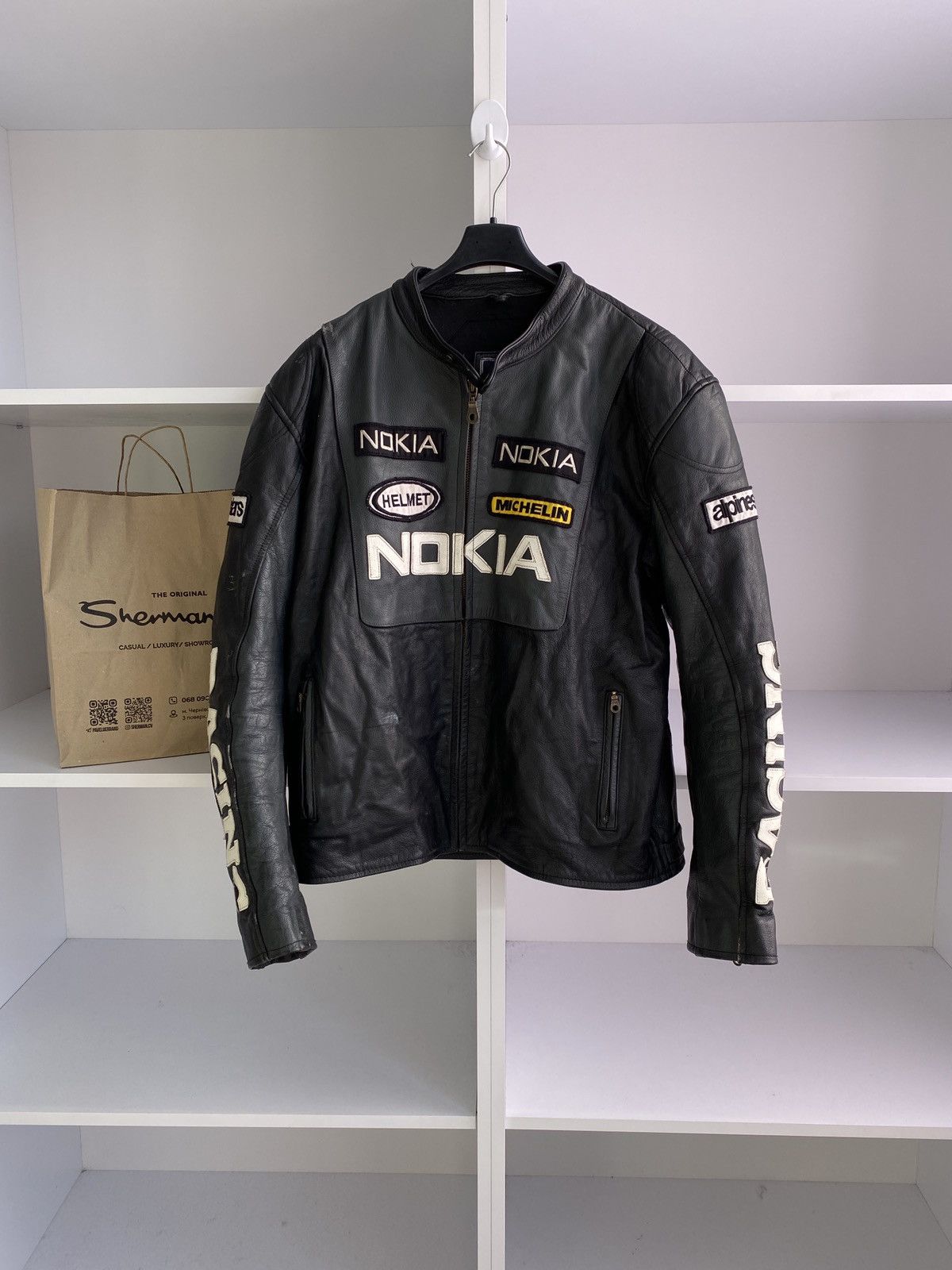 Vintage Vintage Nokia Leather moto racing jacket coat Size US M / EU 48-50 / 2 - 2 Thumbnail