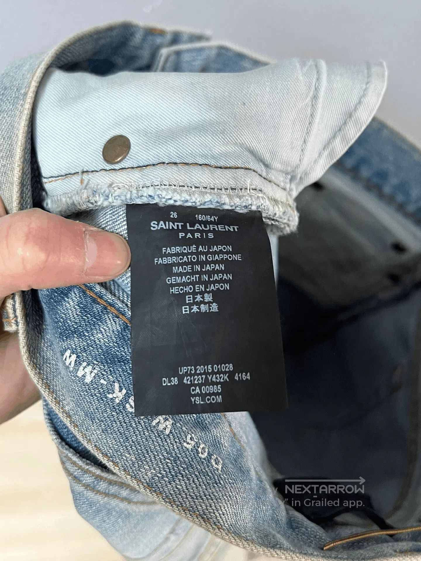 Saint Laurent Paris SLP Distressed Washed Jeans. Size 26" / US 2 / IT 38 - 3 Thumbnail
