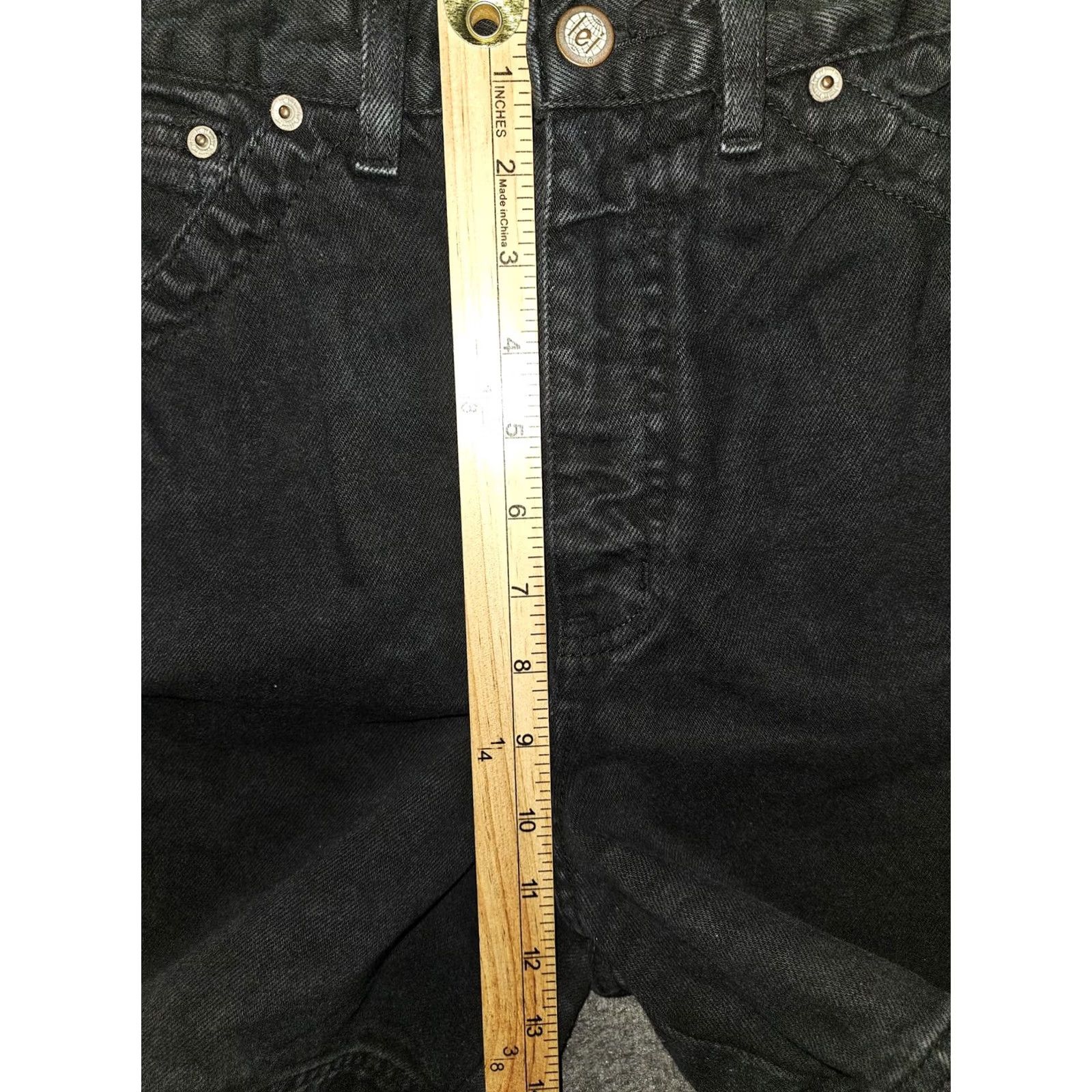 L.E.I. VINTAGE l.e.i. Shorts Womens 8 Black Denim High Rise Cinch Back 100% Cotton 733204J Mens Girls Womens Size 27" / US 4 / IT 40 - 5 Thumbnail