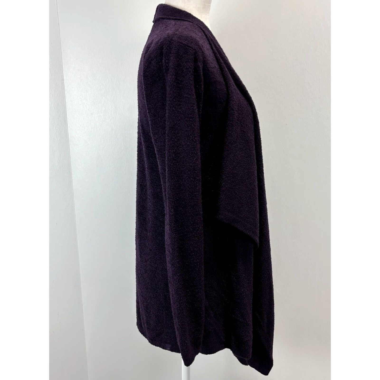 Vintage Barefoot Dreams Cárdigan Bamboo Chic Lite Calypso Wrap Long Deep Purple S/M Cardigan Women Draped Open Front Casual Long Sleeve Knit Style Size S / US 4 / IT 40 - 4 Thumbnail