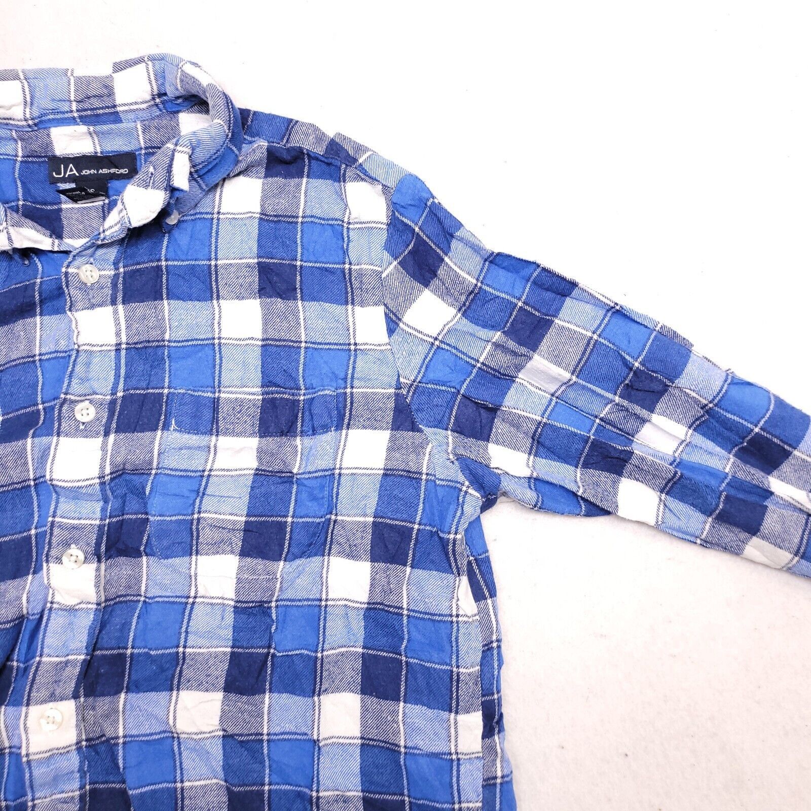 John Ashford John Ashford Gingham Flannel Shirt Mens Size S Blue White Size US S / EU 44-46 / 1 - 5 Thumbnail