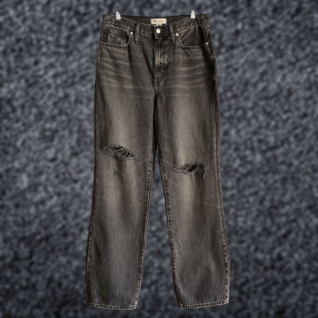 Madewell Madewell Baggy Straight Jeans Cavell Wash Ripped Edition Size 28 Size 28" / US 6 / IT 42 - 1 Thumbnail