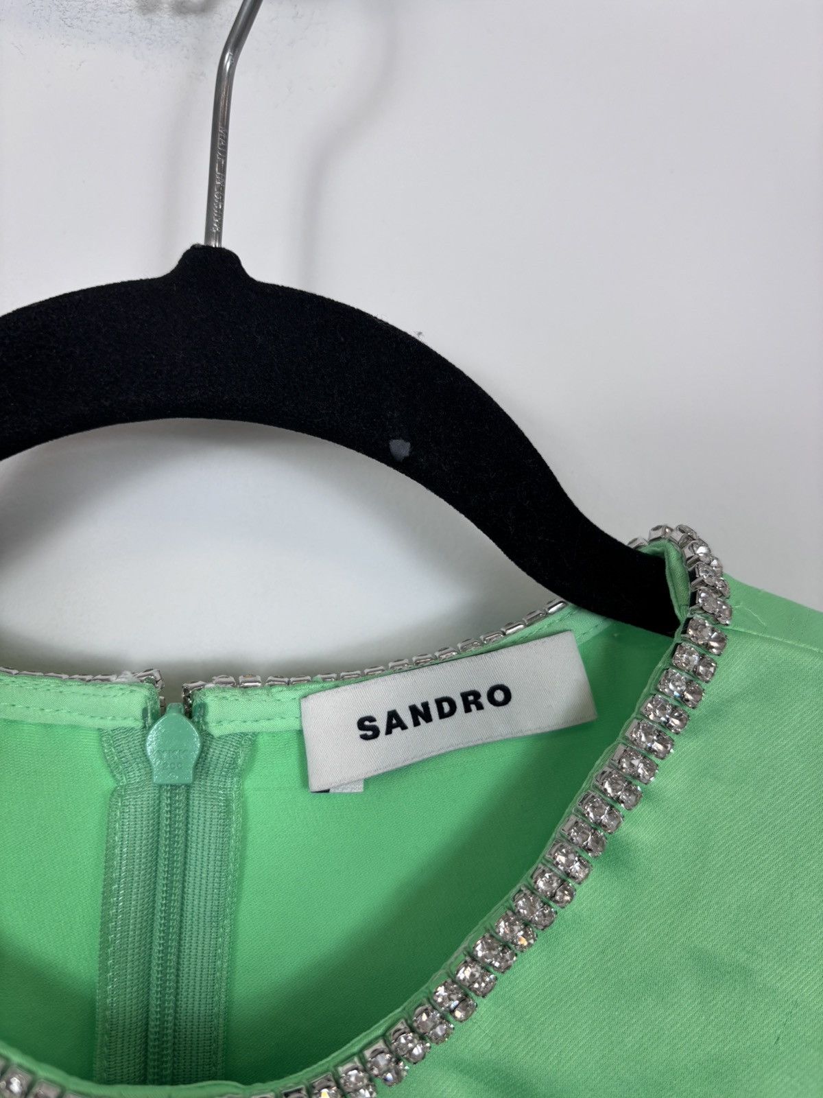 Sandro Sandro Paris E24Neon Vert Fluo NWT Green Cutout Midi Dress Size S / US 4 / IT 40 - 12 Thumbnail