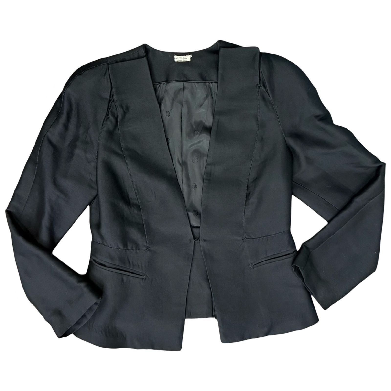 Other Leon Max Limited Edition Black Hook Eye Blazer Size M Lined Size M / US 6-8 / IT 42-44 - 3 Thumbnail