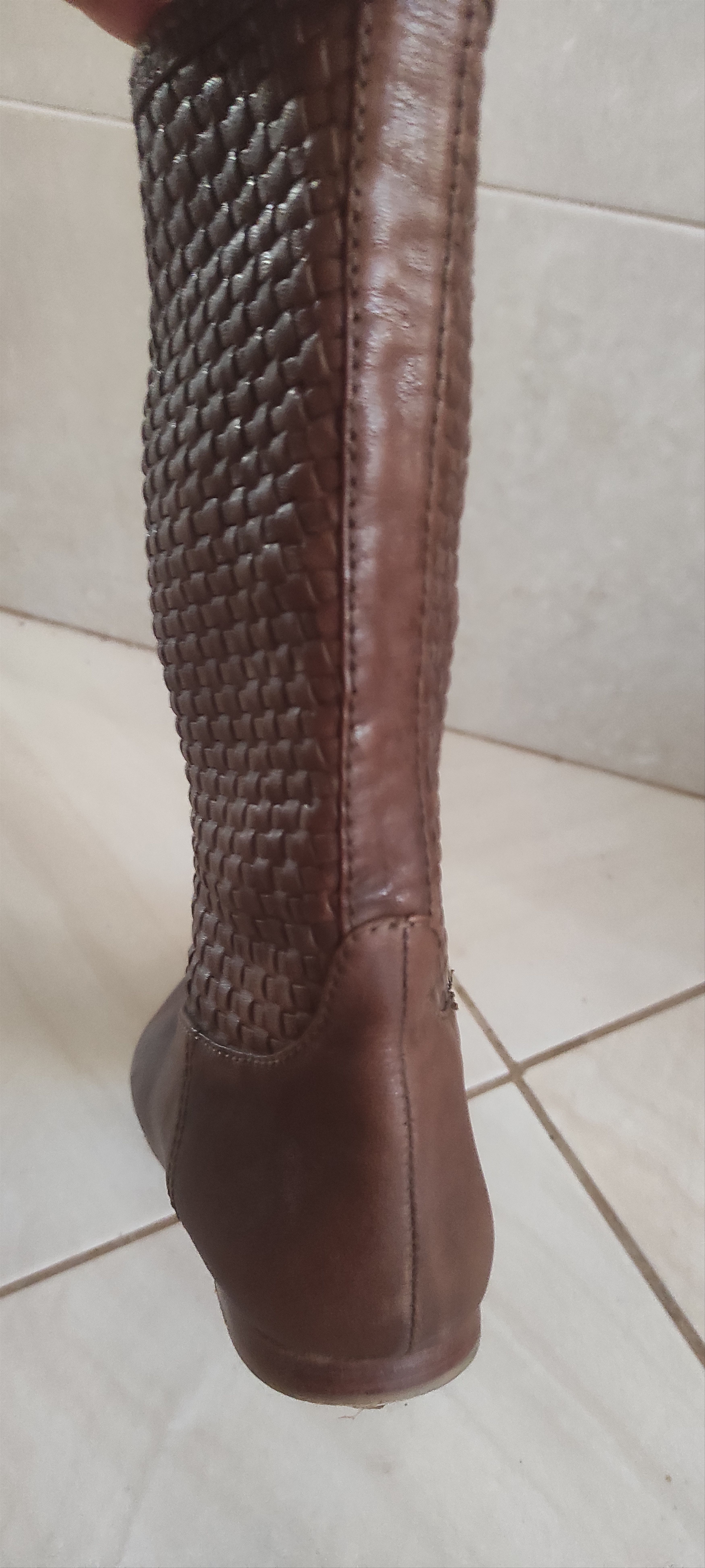 Massimo Dutti Massimo Dutti Brown Woven Leather Mid-calf Boots Size US 8 / IT 38 - 15 Thumbnail