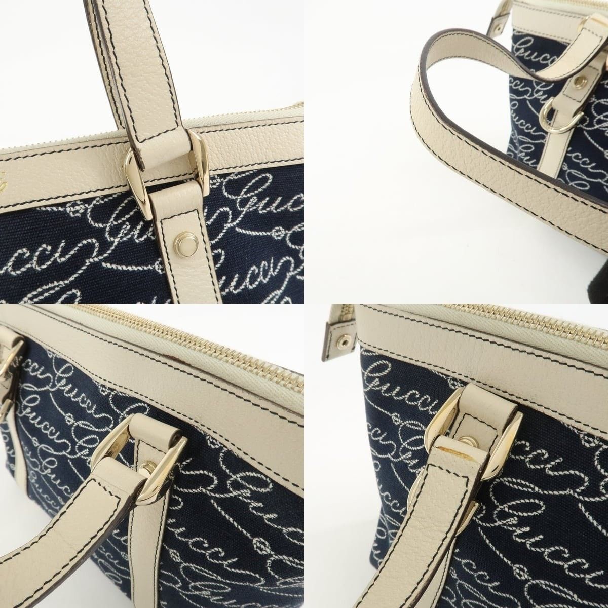 Gucci Gucci Abbey Canvas & Leather Shoulder Bag Navy Size ONE SIZE - 4 Thumbnail