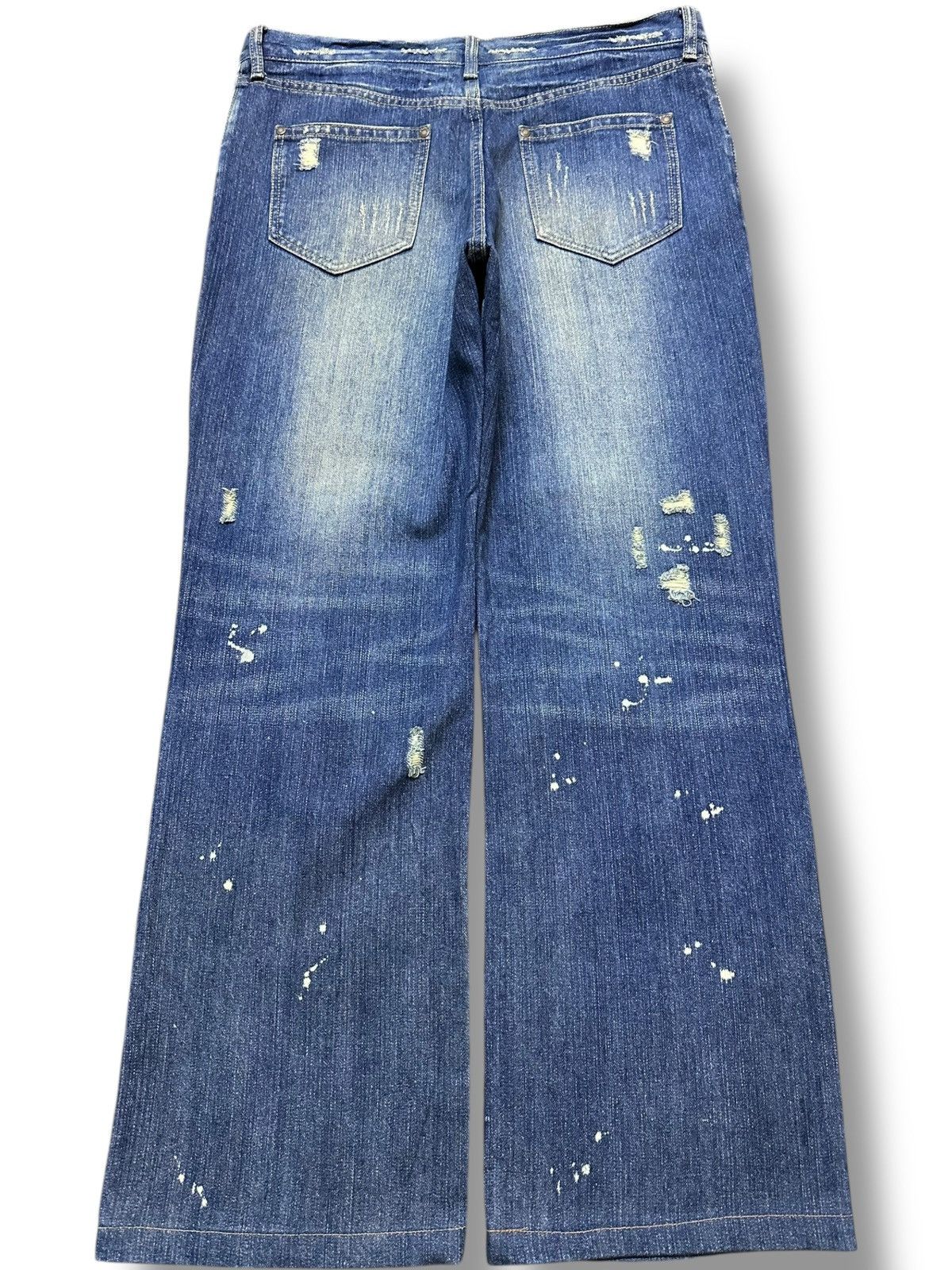Japanese Brand Vintage Exhibisionist Baggy Wide Leg Grunge Distressed Denim Size US 34 / EU 50 - 5 Thumbnail