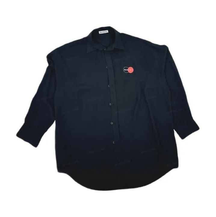 Balenciaga Balenciaga Black Long Sleeve Shirt with Logo Size US XS / EU 42 / 0 - 1 Thumbnail
