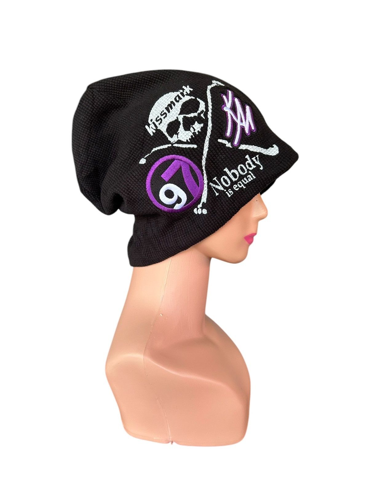 Japanese Brand × Kapital × Vintage Skull Punk Bondage Style Kissmark Big Beanie Hats Size ONE SIZE - 2 Thumbnail