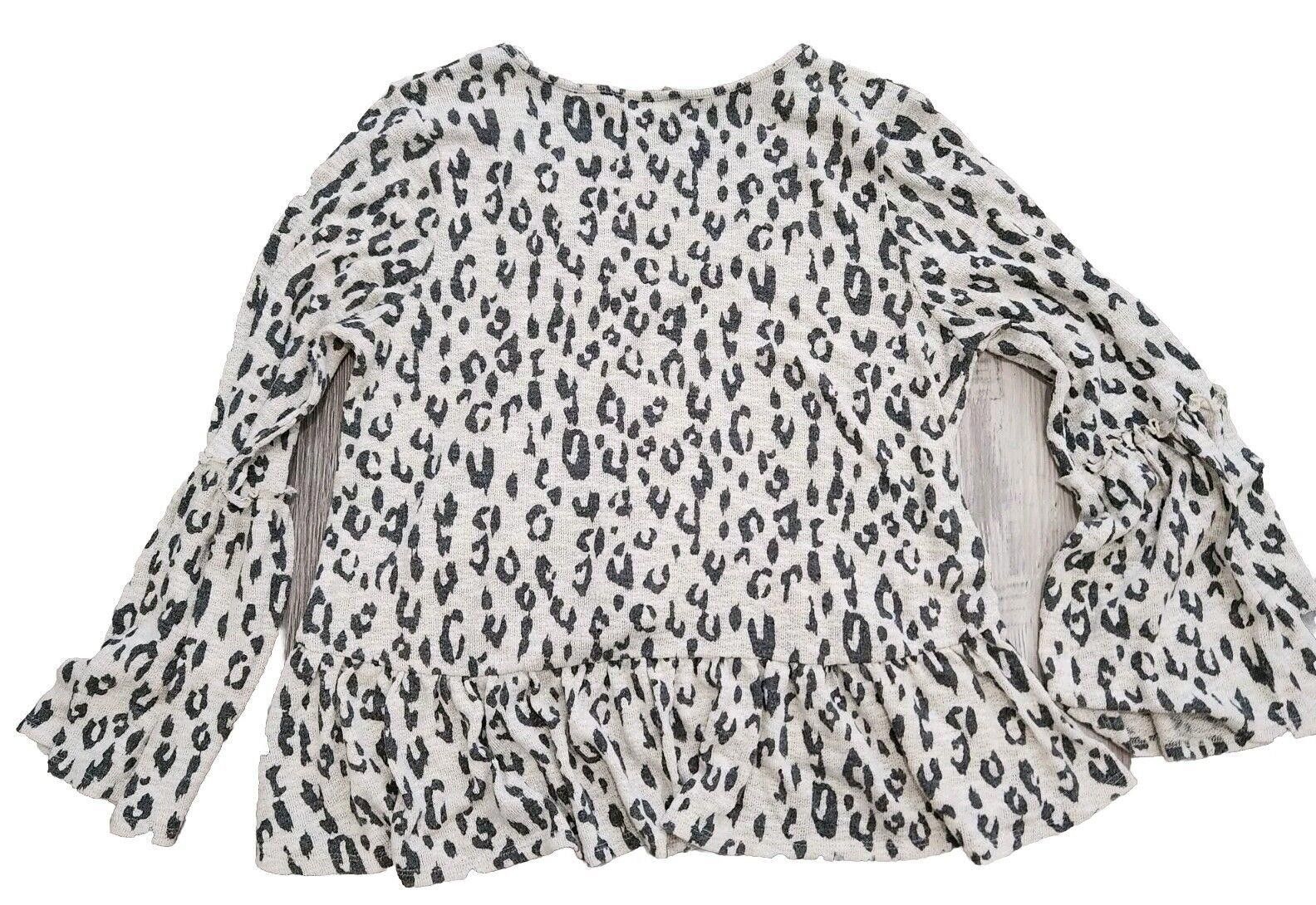 Designer Altar'd State Sweater Large Animal Print V Neck Bell Sleeves Size L / US 10 / IT 46 - 2 Thumbnail