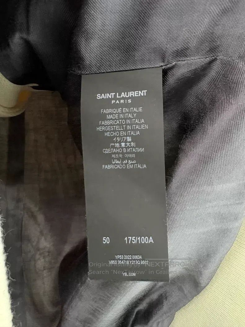 Saint Laurent Paris Saint Laurent Paris White Leather Trim Baseball Jacket i Size US M / EU 48-50 / 2 - 5 Thumbnail