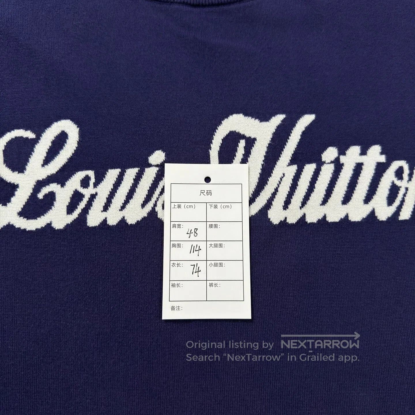 Louis Vuitton LV Sapphire Blue Cursive Slogan T-shirt. Size US M / EU 48-50 / 2 - 5 Thumbnail
