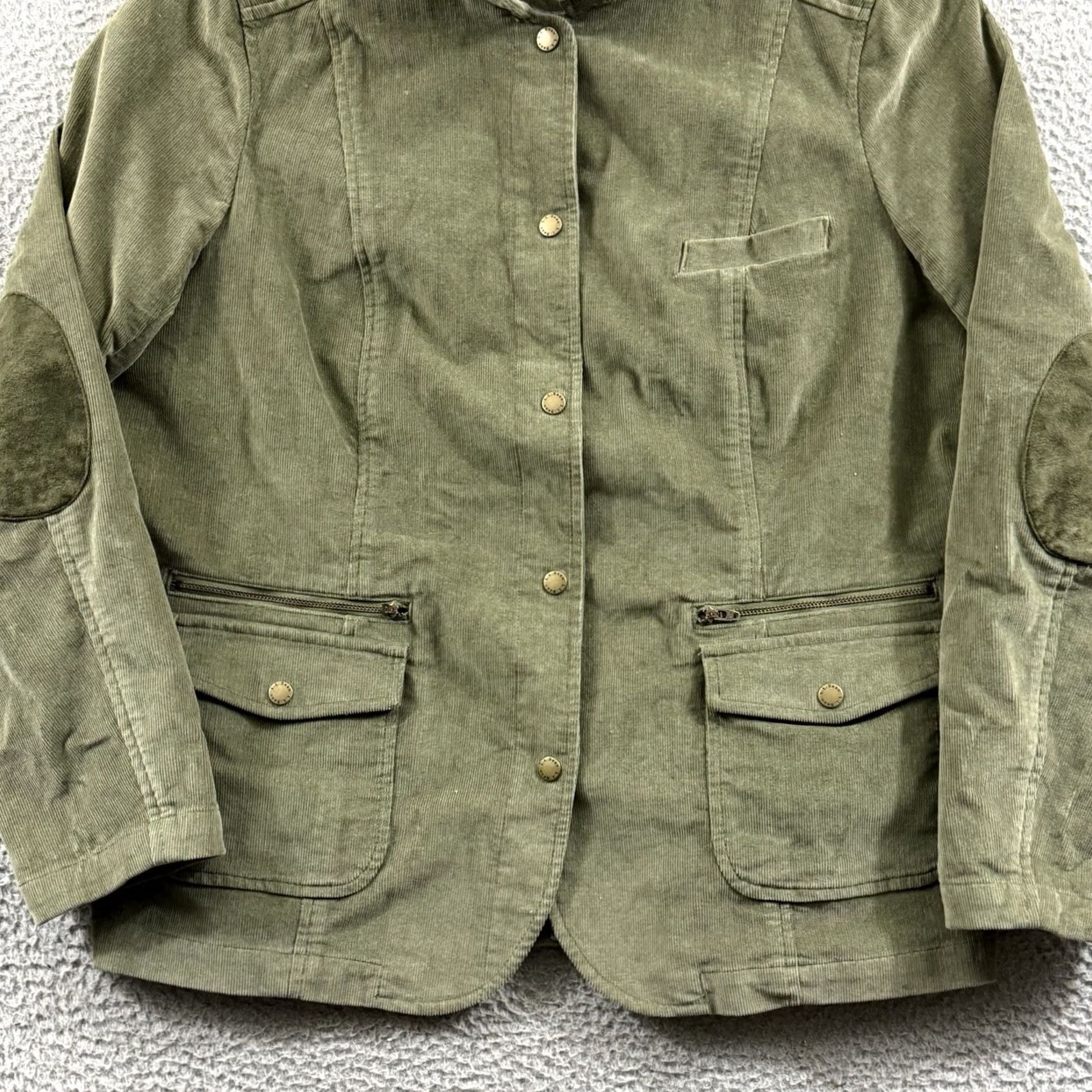 Vintage VINTAGE LL Bean Jacket Womens XL Green Corduroy Military Snap Pockets Elbow Patches Size XL / US 12-14 / IT 48-50 - 2 Thumbnail