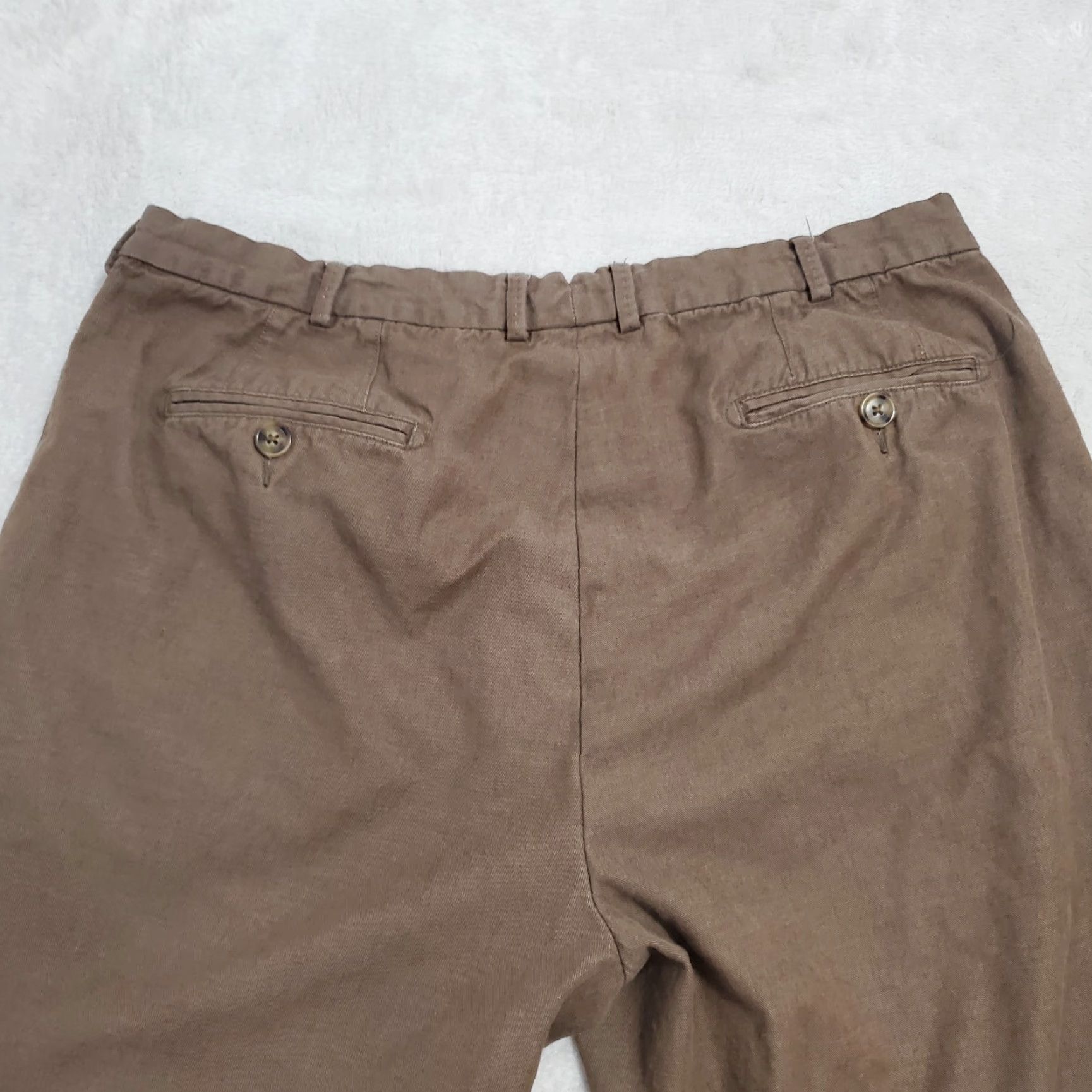 Peter Millar Peter Millar Pants Mens 38 Brown 100% Cotton Flat Front Chino 36X29 FLAW Size US 38 / EU 54 - 5 Thumbnail