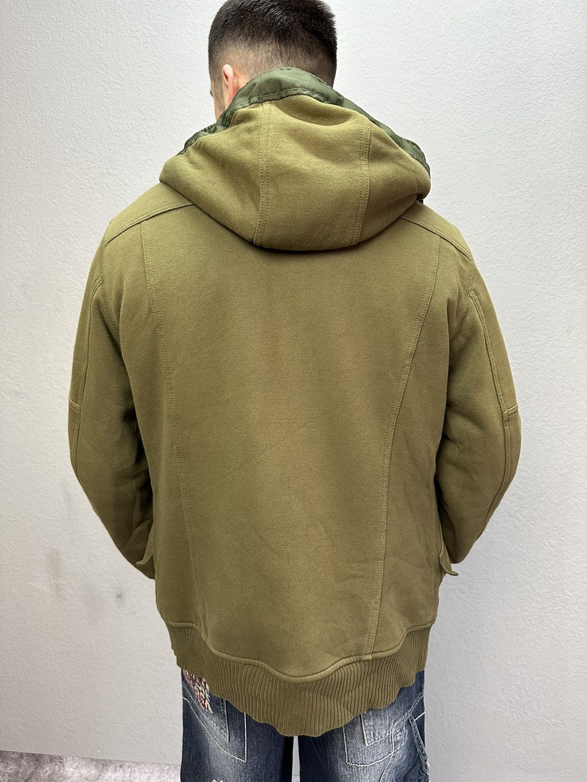 Diesel Vintage Diesel Y2K Archival Jacket Khaki Hooded Sherpa Faded Size US L / EU 52-54 / 3 - 8 Thumbnail